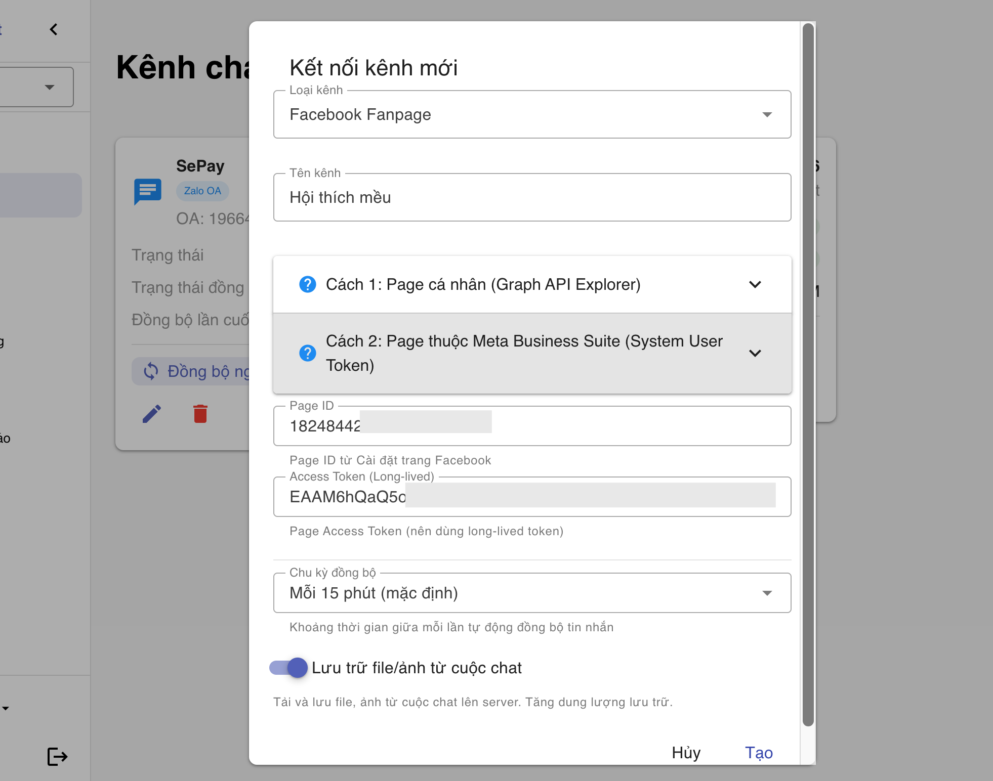 Nhập vào CQA